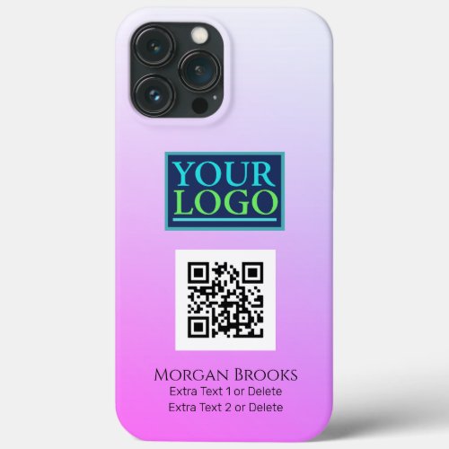 LogoArtPhoto QR Code Name Gradient Red Violet iPhone 13 Pro Max Case