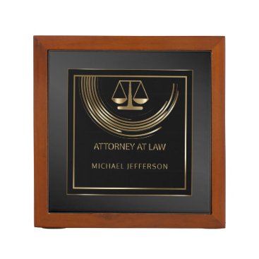 Logo Attorney At Law Black And Gold Desk Organizer Custom S Logo Attorney At Law Black And Gold Desk Organizer