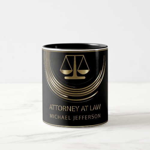 Logo Attorney at Law _ Black and Gold Two_Tone Coffee Mug
