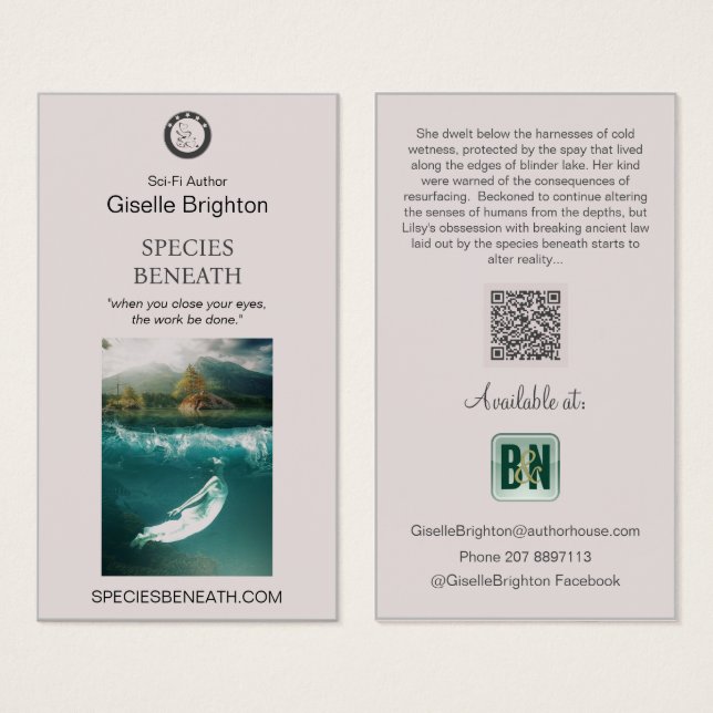 Logo Author Promotional Material Profile Card (Front & Back)