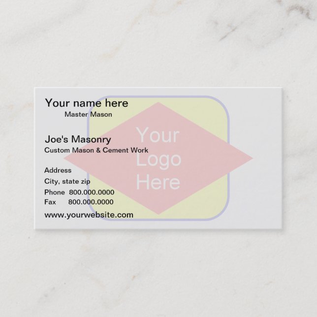 Logo background watermark effect business card (Front)