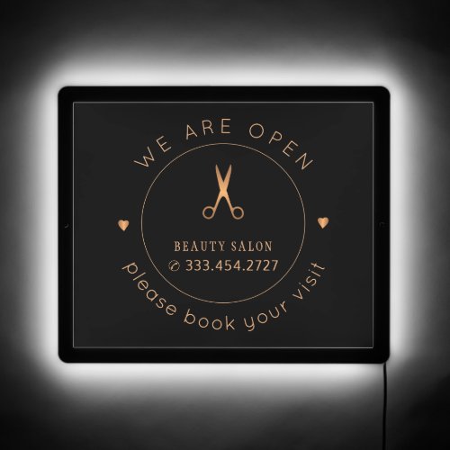 Logo beauty hair salon business promotional LED sign
