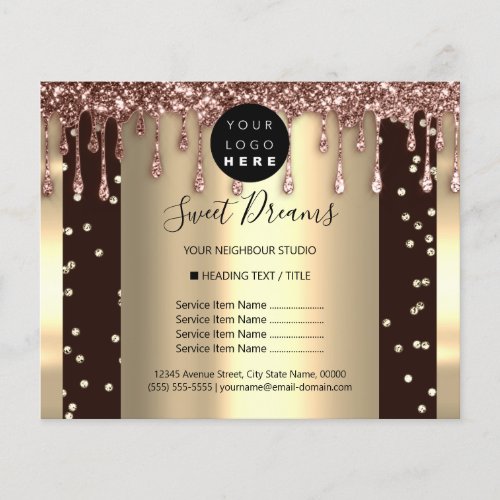 Logo Beauty Makeup Nails Price List Drips SPA  Flyer