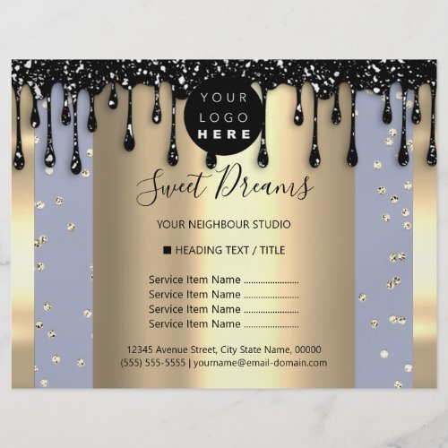 Logo Beauty Makeup Nails Price List Drips SPA Flyer