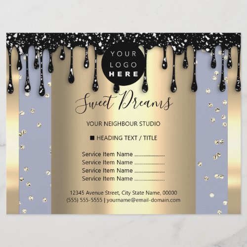 Logo Beauty Makeup Nails Price List Drips SPA Flyer