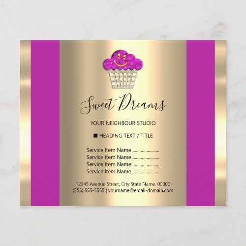 Logo Beauty Salon Sweet Bakery Price List  Flyer