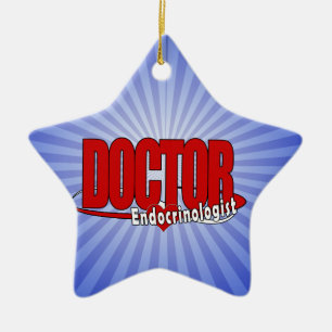 LOGO BIG RED DOCTOR Endocrinologist Ceramic Ornament