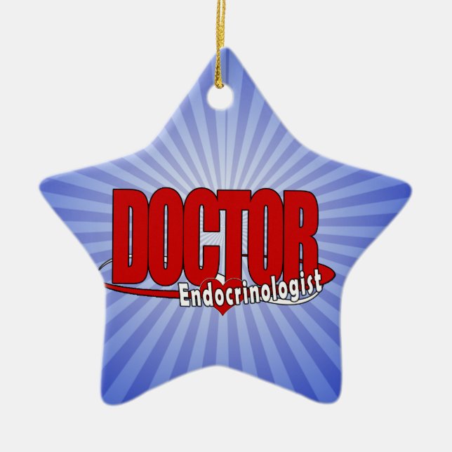 LOGO BIG RED DOCTOR Endocrinologist Ceramic Ornament (Front)