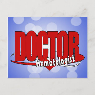 LOGO BIG RED DOCTOR Hematologist Postcard