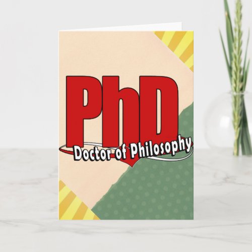 LOGO BIG RED PhD DOCTOR OF PHILOSOPHY Holiday Card