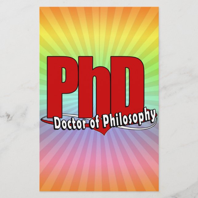LOGO BIG RED PhD DOCTOR OF PHILOSOPHY Stationery (Front)