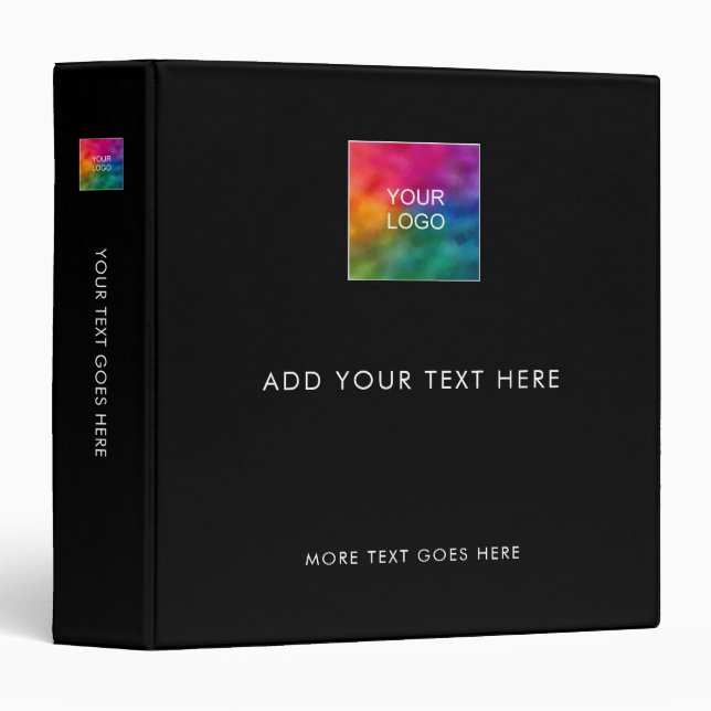 Logo Binders Black Template Business Company (Front/Spine)