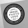 Logo black and white business return address classic round sticker
