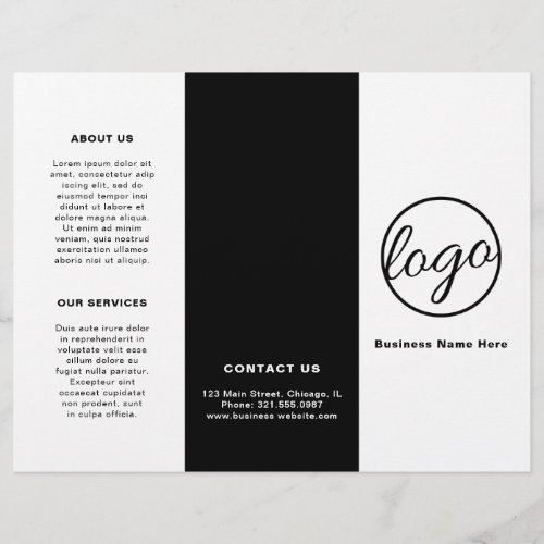 Logo Black and White Simple Trifold Brochure