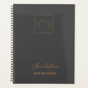 Logo Black Gold, Real Estate Business Notebook
