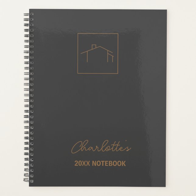 Logo Black Gold, Real Estate Business Notebook (Front)