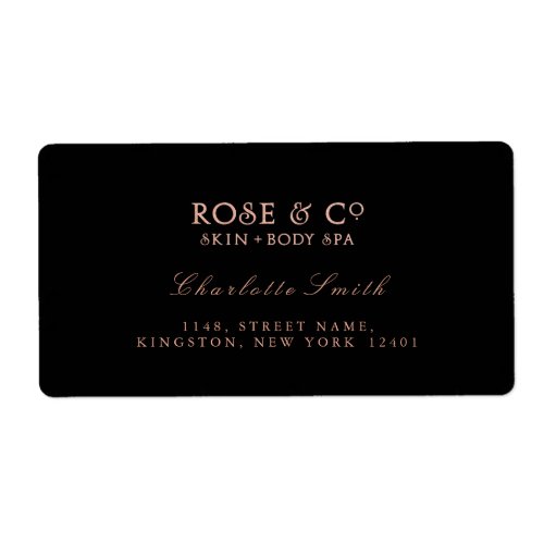 Logo Black Pink Rose Gold Return Address Labels