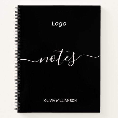 Logo Black Professional Business Notebook