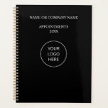 Logo Black White Business Appointment Book Planner<br><div class="desc">Logo Black White Business Appointment Book Planner, easy to personalize in the online personalization template before ordering, by changing the text for the front cover as desired and uploading your logo for the front cover. If you need to adjust the size/position of the logo once uploaded onto the design, or...</div>