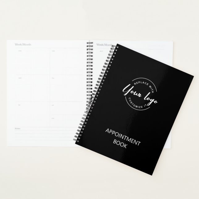 Logo Black White Business Custom Appointment book Planner (Display)