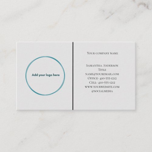 Logo Black White Gray Minimalist Professional  Business Card