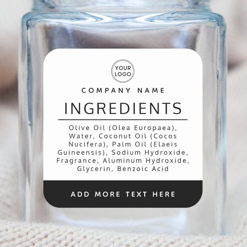 Logo black white ingredient list product label