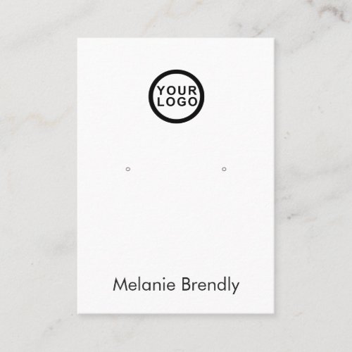 Logo Black White Jewelry Earring Display Business Card