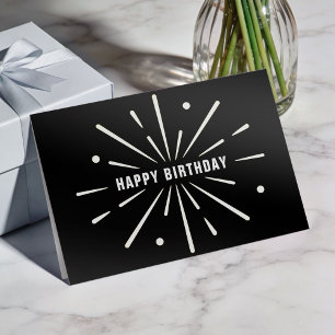 Logo Black White Simple Corporate Birthday Card