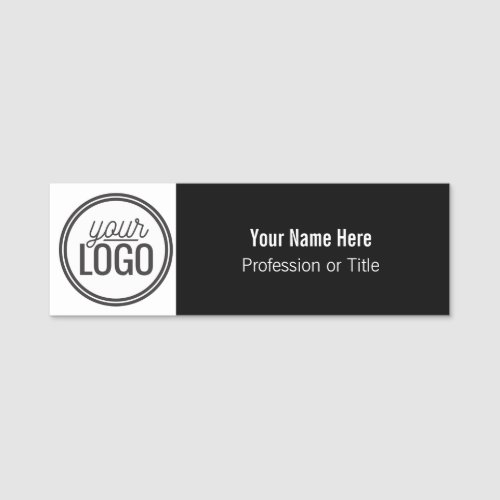 Logo Black  White Simple Professional Name Name Tag