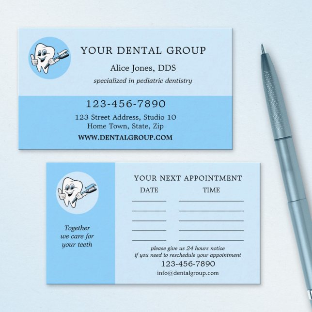Logo Blue Dentist Appointment Business Card (Creator Uploaded)