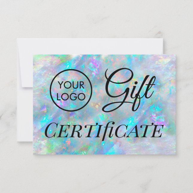 logo blue opal  gift certificate (Front)