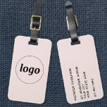 Logo Blush Pink Business Luggage Tag<br><div class="desc">Simple logo design for your business.  Replace the logo and details with your own and change the background color in the design tool to customize.  Ideal for as a promotional item to give to clients,  customers and employees,  and for business travel and trade shows.</div>