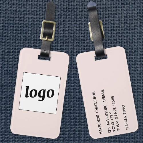 Logo Blush Pink Business Luggage Tag