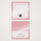 Logo Blush Pink Faux Metallic Earring Display Card (Front & Back)