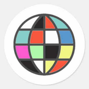 Logo brand (editable globe image) classic round sticker