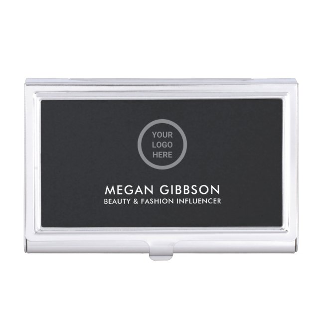 Logo Branded Modern Corporate  Promotional Business Card Case (Front)
