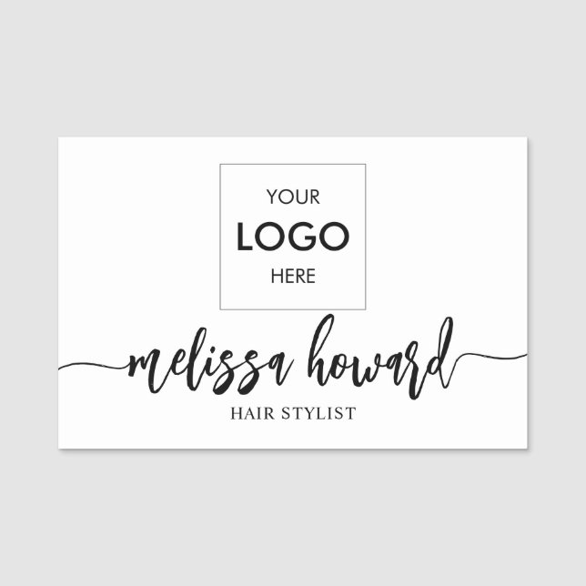 Logo Brush Script Name Tag (Front)