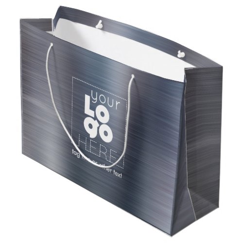 Logo Brushed Slate Iron Metal XL Paper Shopping Ba Large Gift Bag