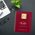 Logo burgundy gold monogram 2025 business planner<br><div class="desc">A burgundy background color. Personalize and add your business logo,  monogram initials,  name and a title. Your company logo both on front and on the back.</div>