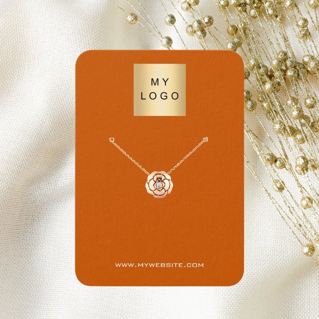 Logo burnt orange earring jewelry photo QR display (Creator Uploaded)
