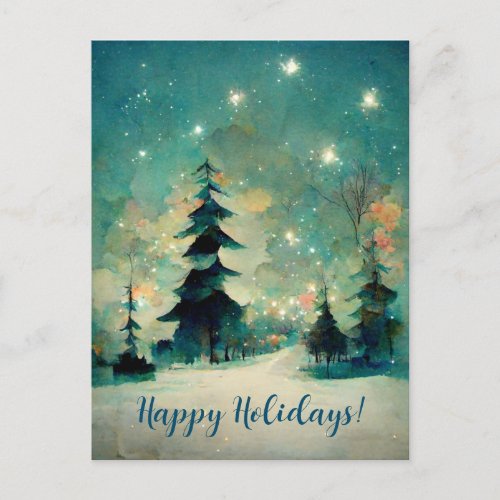 Logo Business Abstract Christmas Trees Postcard