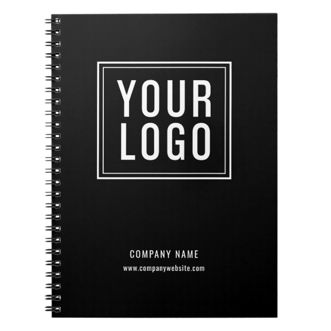 Logo Business Black Promotional Notebook (Front)