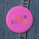 Logo Business Branding Pink Button<br><div class="desc">Make a lasting impression with a personalized button featuring your logo or image. Perfect for business branding, events, or personal flair, this custom button is an easy, eye-catching way to promote your brand or express yourself. Pin it on jackets, bags, or lanyards to share your message everywhere you go. Ideal...</div>