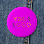 Logo Business Branding Pink Magenta Button<br><div class="desc">Make a lasting impression with a personalized button featuring your logo or image. Perfect for business branding, events, or personal flair, this custom button is an easy, eye-catching way to promote your brand or express yourself. Pin it on jackets, bags, or lanyards to share your message everywhere you go. Ideal...</div>