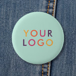 Logo Business Branding Template Mint Green Button<br><div class="desc">Make a lasting impression with a personalized button featuring your logo or image. Perfect for business branding, events, or personal flair, this custom button is an easy, eye-catching way to promote your brand or express yourself. Pin it on jackets, bags, or lanyards to share your message everywhere you go. Ideal...</div>