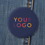 Logo Business Branding Template Navy Blue Button<br><div class="desc">Make a lasting impression with a personalized button featuring your logo or image. Perfect for business branding, events, or personal flair, this custom button is an easy, eye-catching way to promote your brand or express yourself. Pin it on jackets, bags, or lanyards to share your message everywhere you go. Ideal...</div>