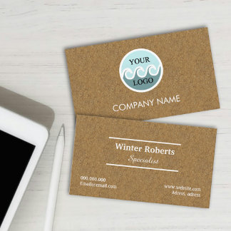 Logo business card, wooden kraft professional business card