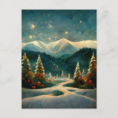 Logo Business Christmas Landscape Postcard