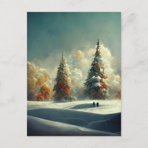 Logo Business Christmas Tree Landscape Postcard