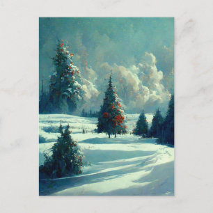 Logo Business Christmas Tree Landscape Postcard